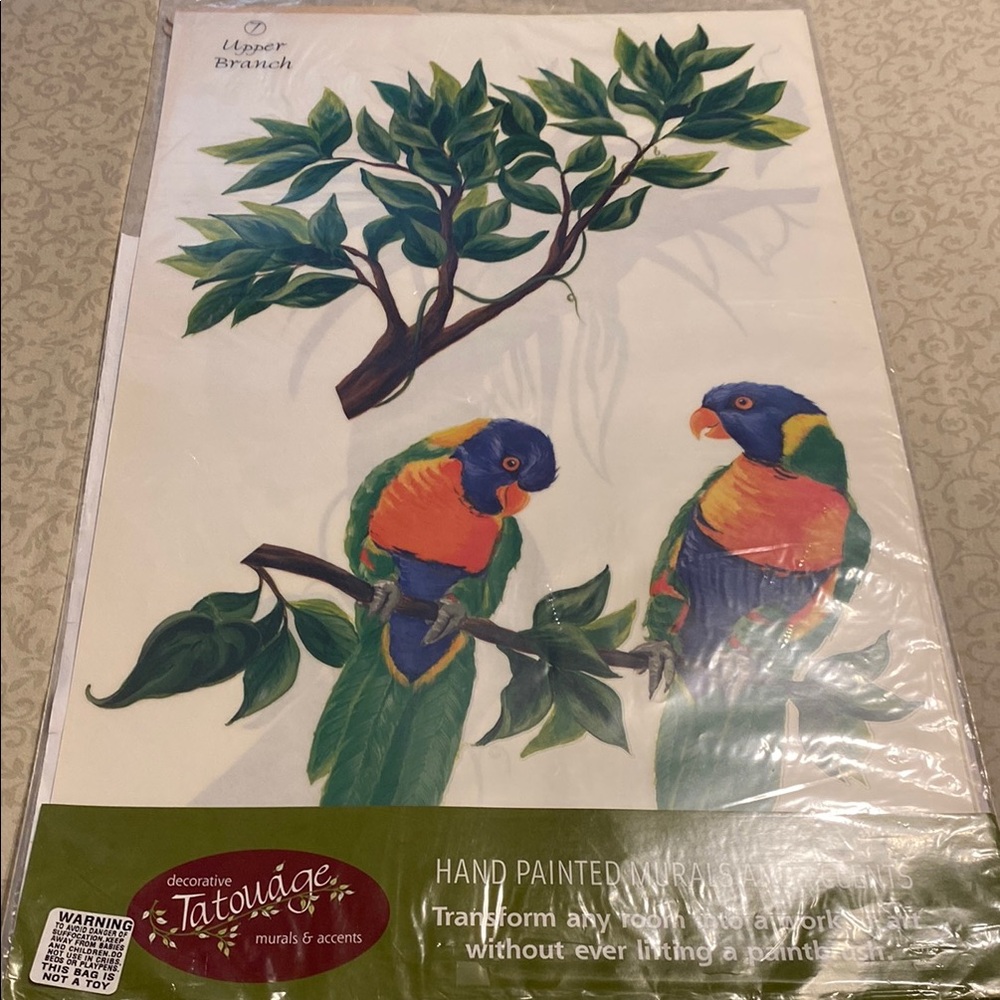 Tatouage Colorful Parrot Wall Rub on Mural - Picture 2 of 4